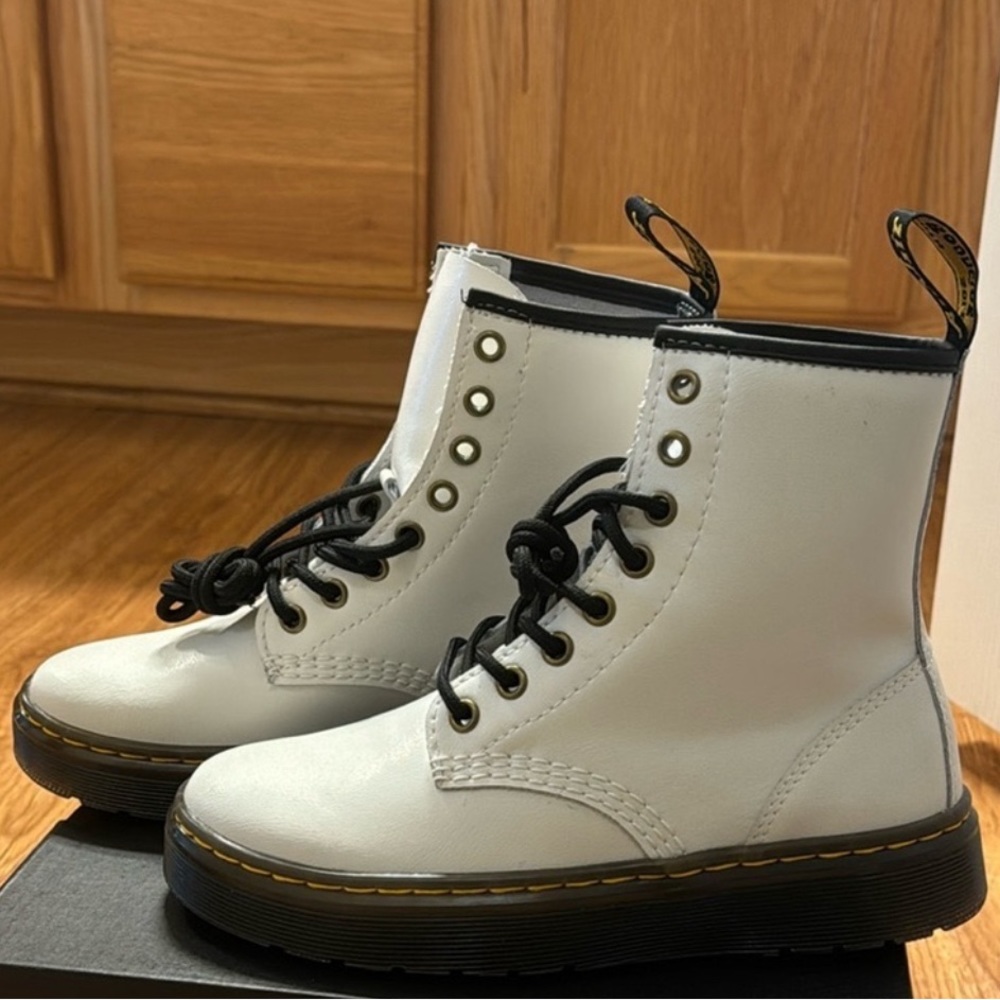 White Leather Dr. Martens / Zavala Casual Combat Boot